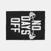 No Days Off Bodybuilder Saying Barbell Bodybuildin Fleece Deken (Voorkant (Horizontaal))