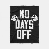 No Days Off Bodybuilder Saying Barbell Bodybuildin Fleece Deken (Voorkant)
