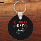 No Days Off Bodybuilding Shirt Funny Weight Liftin Sleutelhanger (Voorkant)