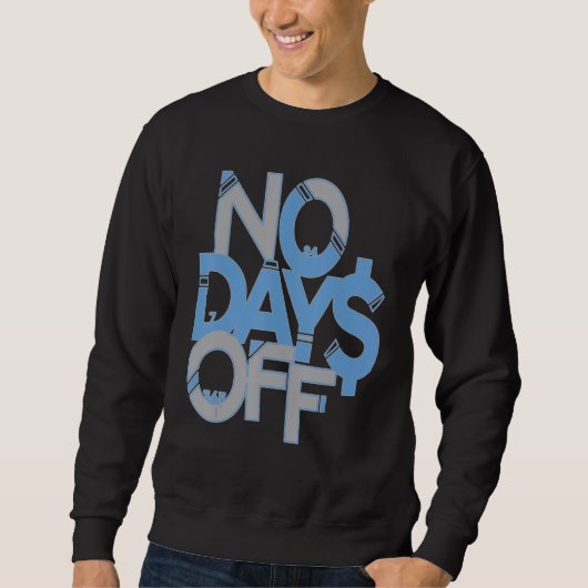 No Days Off Clothes & Gear Blue & Gray Print Motiv Trui (Voorkant)
