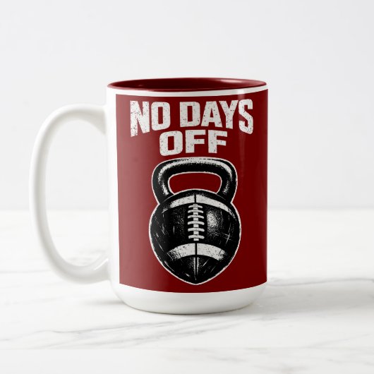 No Days Off Football Tweekleurige Koffiemok (Links)