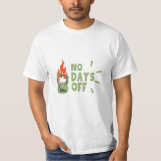 “No Days Off” Gym Motivatie T-Shirt , Kettlebell