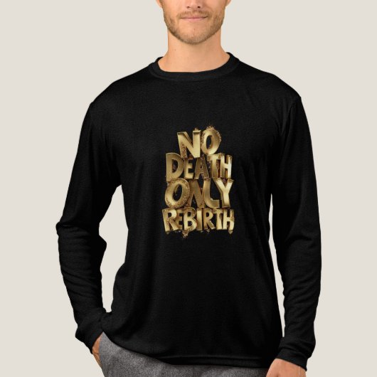 No Death Only Rebirth Bella+Canvas Longsleeve Gold Tri-Blend Shirt (Voorkant volledig)