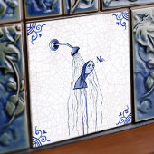 No Delft Blue Dutch Style  Tegeltje