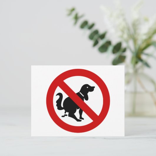NO Dog Fouling ⚠ Thai Sign ⚠ Briefkaart (Staand voorkant)