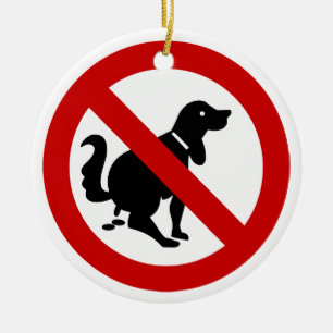 NO Dog Fouling ⚠ Thai Sign ⚠ Keramisch Ornament
