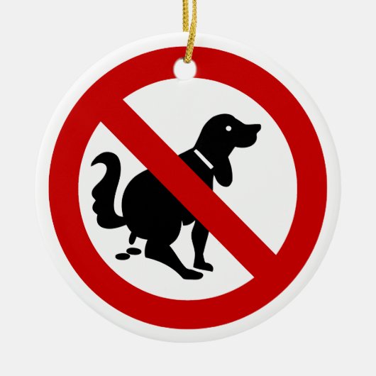 NO Dog Fouling ⚠ Thai Sign ⚠ Keramisch Ornament (Voorkant)