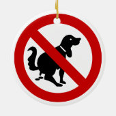 NO Dog Fouling ⚠ Thai Sign ⚠ Keramisch Ornament (Achterkant)