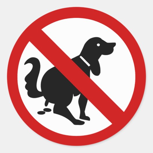 NO Dog Fouling ⚠ Thai Sign ⚠ Ronde Sticker (Voorkant)