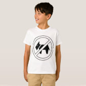 No Dogs Allowed Bold Black and White Symbol T-shirt (Voorkant volledig)