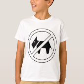 No Dogs Allowed Bold Black and White Symbol T-shirt (Voorkant)