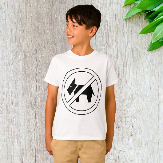 No Dogs Allowed Bold Black and White Symbol T-shirt
