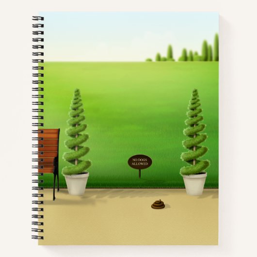 "No Dogs Allowed" Cute Dog Poo in Sunny Park Notitieboek (Voorkant)