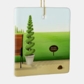 "No Dogs Allowed" "Keep Off the Grass" Gardener Keramisch Ornament (Rechts)