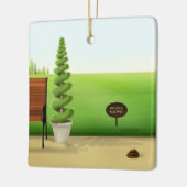 "No Dogs Allowed" "Keep Off the Grass" Gardener Keramisch Ornament (Links)