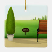 "No Dogs Allowed" "Keep Off the Grass" Gardener Keramisch Ornament (Achterkant)