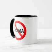 NO DRAMA-aanmelding in rood, wit en zwart Mok (Voorkant links)