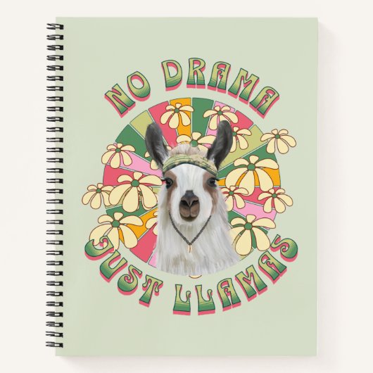 No Drama Just Llamas - Cute Boho Llama Notitieboek (Voorkant)