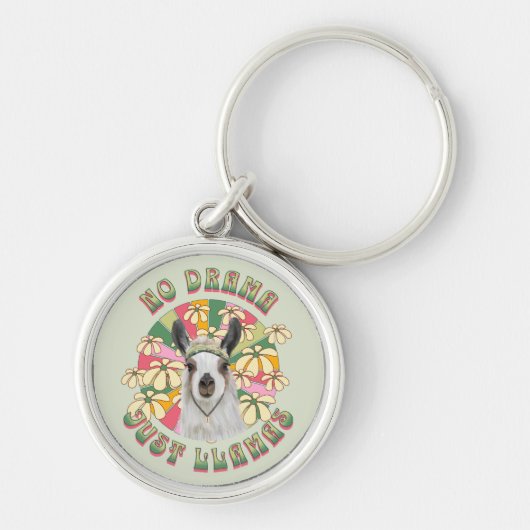 No Drama Just Llamas - Cute Boho Llama Sleutelhanger (Voorkant)