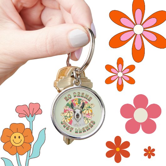 No Drama Just Llamas - Cute Boho Llama Sleutelhanger