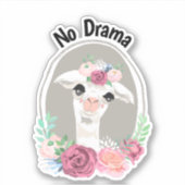 "No Drama" Lady Llama met Rozen Sticker (Voorkant)