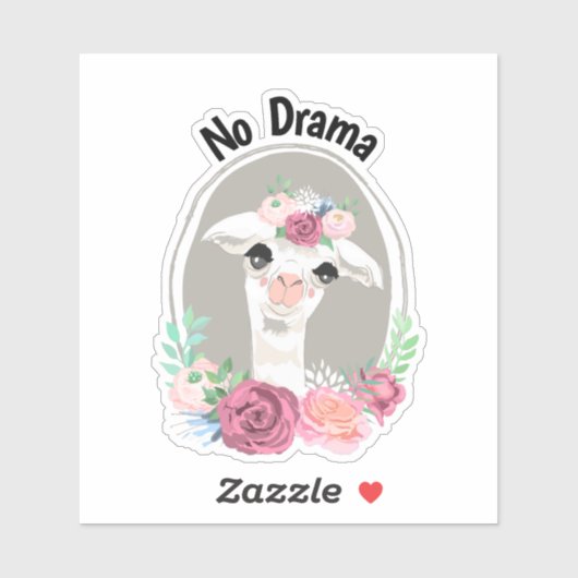 "No Drama" Lady Llama met Rozen Sticker (Vel)