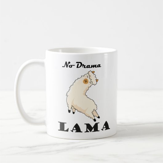 No Drama Lama funny Kaffeetasse Koffiemok (Links)