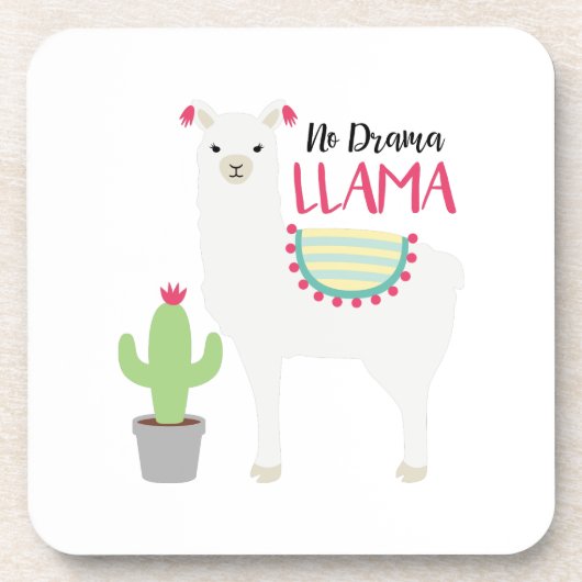No Drama Llama Bier Onderzetter (Voorkant)