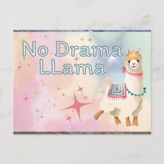 No Drama Llama Briefkaart (Voorkant)