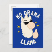 No Drama Llama Briefkaart (Voorkant / Achterkant)
