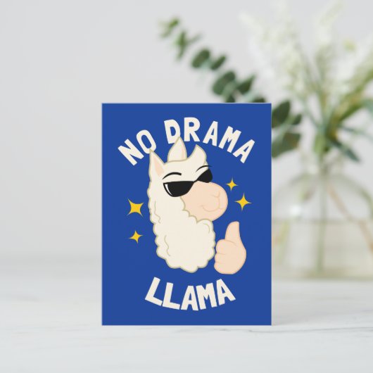 No Drama Llama Briefkaart (Staand voorkant)