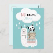 No Drama Llama Briefkaart (Voorkant / Achterkant)