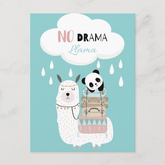 No Drama Llama Briefkaart (Voorkant)