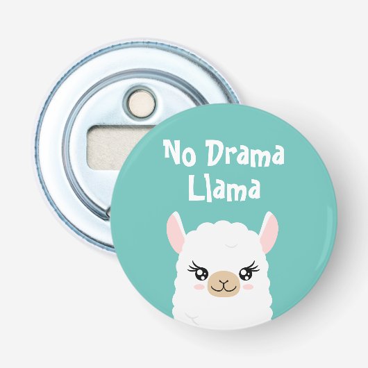 No Drama Llama Button Flesopener (Voorkant)