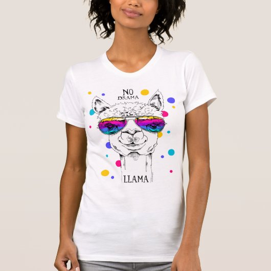 No Drama Llama – Cool Llama Kunstontwerp T-shirt (Voorkant)
