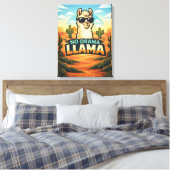No Drama Llama - Critter Kingdom Canvas Afdruk (Insitu (Slaapkamer))