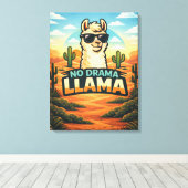 No Drama Llama - Critter Kingdom Canvas Afdruk (Insitu (Houten vloer))