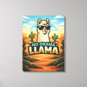 No Drama Llama - Critter Kingdom Canvas Afdruk