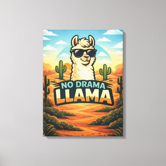 No Drama Llama - Critter Kingdom Canvas Afdruk (Voorkant)
