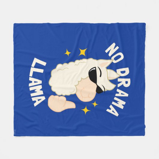 No Drama Llama Fleece Deken (Voorkant (Horizontaal))