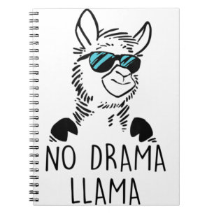 No Drama Llama Funny Lama Shirt Notitieboek