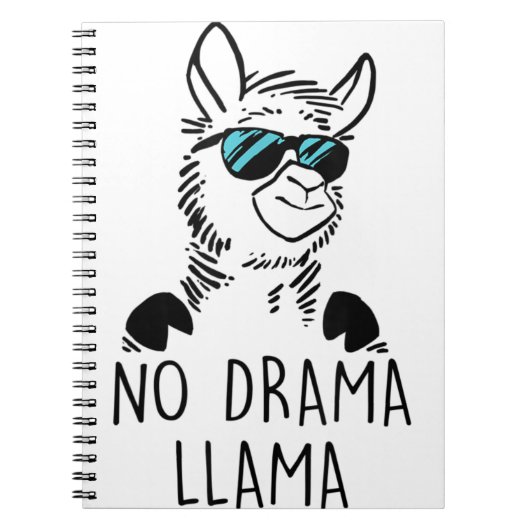 No Drama Llama Funny Lama Shirt Notitieboek (Voorkant)