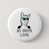 No Drama Llama Funny Lama Shirt Ronde Button 5,7 Cm (Voorkant)