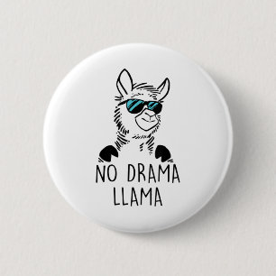 No Drama Llama Funny Lama Shirt Ronde Button 5,7 Cm