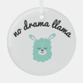 No Drama Llama Glas Ornament (Voorkant)