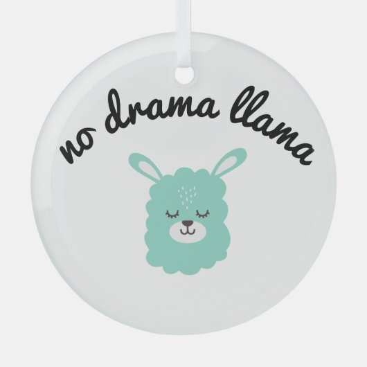 No Drama Llama Glas Ornament (Voorkant)