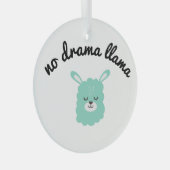 No Drama Llama Glas Ornament (Voorkant Rechts)