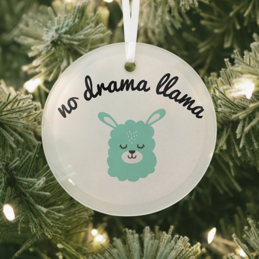 No Drama Llama Glas Ornament (Insitu)