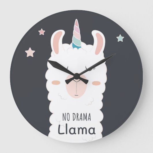 No Drama Llama Grote Klok (Voorkant)