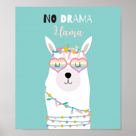 No Drama Llama Poster (Voorkant)